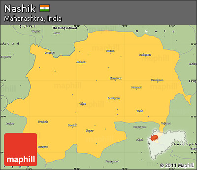 Savanna Style Simple Map of Nashik