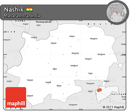 Silver Style Simple Map of Nashik