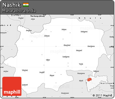 Silver Style Simple Map of Nashik