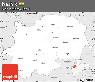 Silver Style Simple Map of Nashik