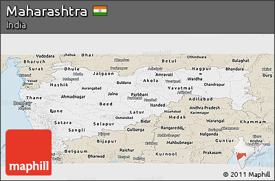 Classic Style Panoramic Map of Maharashtra