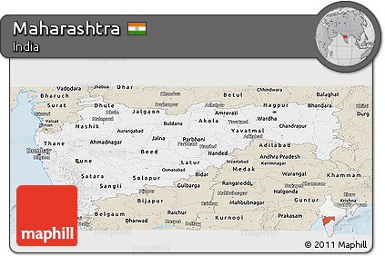 Classic Style Panoramic Map of Maharashtra