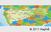 Physical Panoramic Map of Maharashtra, political outside