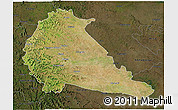 Satellite 3D Map of Pune, darken