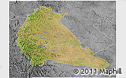 Satellite 3D Map of Pune, desaturated