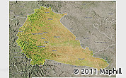 Satellite 3D Map of Pune, semi-desaturated