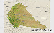 Satellite 3D Map of Pune, shaded relief outside