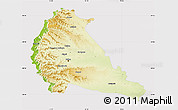 Physical Map of Pune, cropped outside
