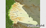 Physical Map of Pune, darken