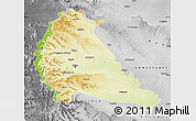 Physical Map of Pune, desaturated