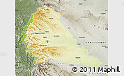 Physical Map of Pune, semi-desaturated