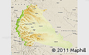 Physical Map of Pune, shaded relief outside