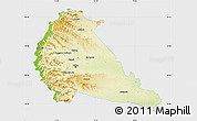 Physical Map of Pune, single color outside