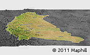 Satellite Panoramic Map of Pune, darken, desaturated