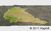 Satellite Panoramic Map of Pune, darken, semi-desaturated