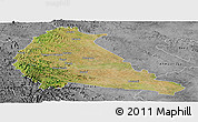 Satellite Panoramic Map of Pune, desaturated