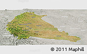 Satellite Panoramic Map of Pune, lighten, semi-desaturated