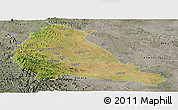 Satellite Panoramic Map of Pune, semi-desaturated