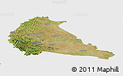 Satellite Panoramic Map of Pune, single color outside
