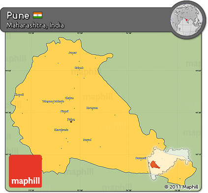 Savanna Style Simple Map of Pune, cropped outside