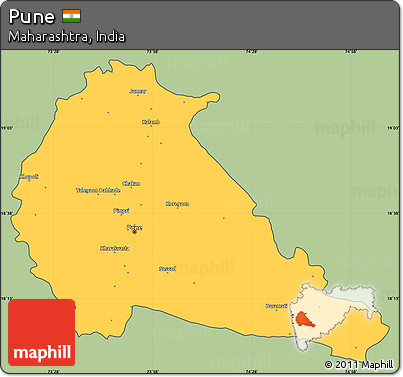 Savanna Style Simple Map of Pune, cropped outside