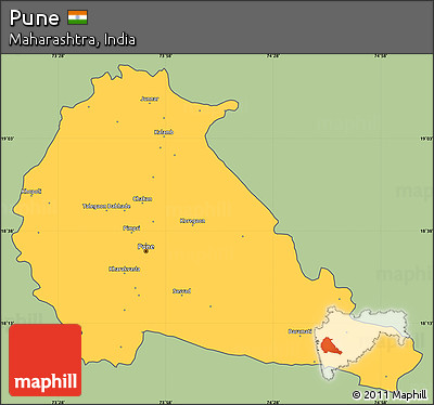 Savanna Style Simple Map of Pune, cropped outside