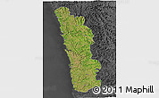 Satellite 3D Map of Ratnagiri, darken, desaturated