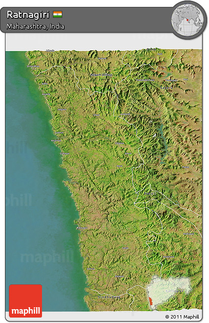Satellite 3D Map of Ratnagiri