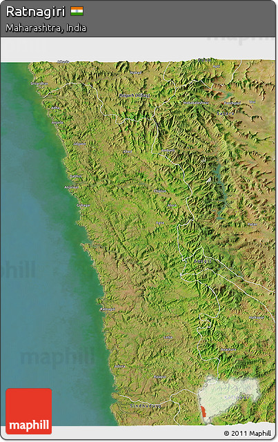 Satellite 3D Map of Ratnagiri