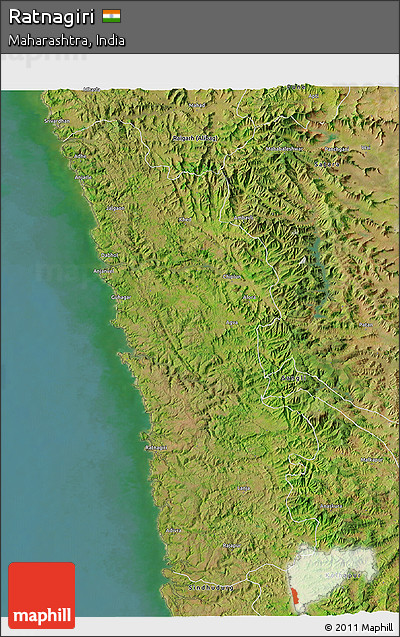 Satellite 3D Map of Ratnagiri