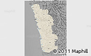 Shaded Relief 3D Map of Ratnagiri, darken, desaturated