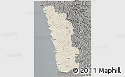 Shaded Relief 3D Map of Ratnagiri, darken, semi-desaturated