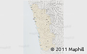 Shaded Relief 3D Map of Ratnagiri, lighten, semi-desaturated