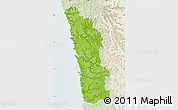 Physical Map of Ratnagiri, lighten