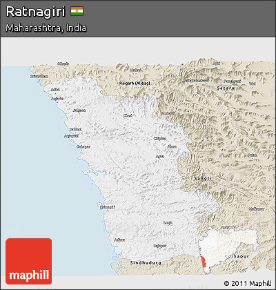 Classic Style Panoramic Map of Ratnagiri