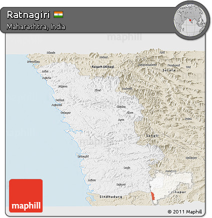 Classic Style Panoramic Map of Ratnagiri