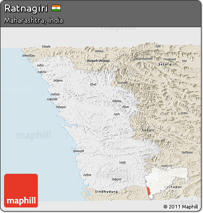 Classic Style Panoramic Map of Ratnagiri