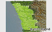 Physical Panoramic Map of Ratnagiri, darken