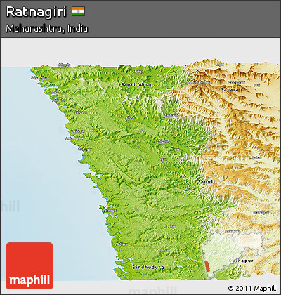 Physical Panoramic Map of Ratnagiri