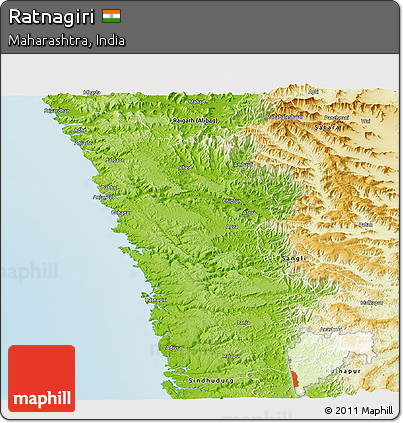 Physical Panoramic Map of Ratnagiri