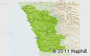 Physical Panoramic Map of Ratnagiri, lighten