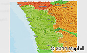 Physical Panoramic Map of Ratnagiri, political outside