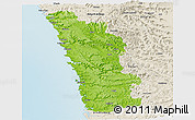 Physical Panoramic Map of Ratnagiri, shaded relief outside