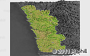 Satellite Panoramic Map of Ratnagiri, darken, desaturated