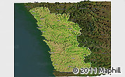 Satellite Panoramic Map of Ratnagiri, darken