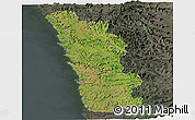 Satellite Panoramic Map of Ratnagiri, darken, semi-desaturated