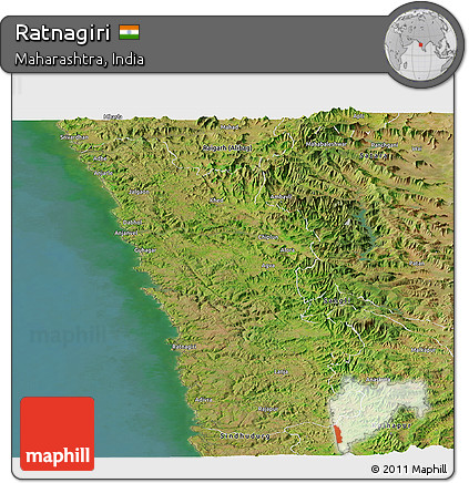 Satellite Panoramic Map of Ratnagiri