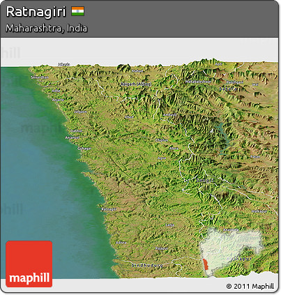 Satellite Panoramic Map of Ratnagiri