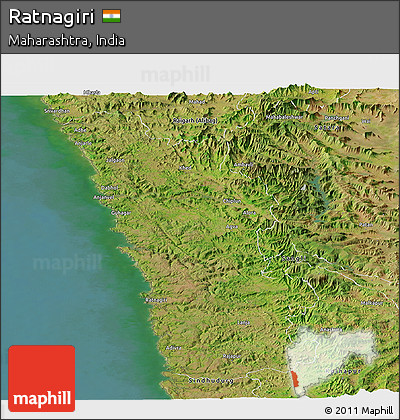 Satellite Panoramic Map of Ratnagiri