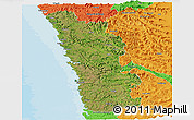 Satellite Panoramic Map of Ratnagiri, political outside